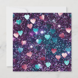 Glitter Alla hjärtans dag hjärtcollage Julkort