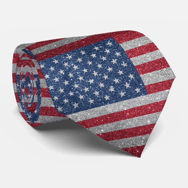 Glitter: Amerikanska USA flagga Slips (Rullad)