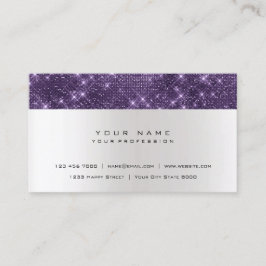 Glitter Ametyst Lila Grått Silver Urban Shimmer Visitkort