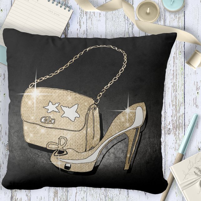 Glitter and Shine Accessories Svart/Guld ID675 Kudde (Skapare uppladdad)