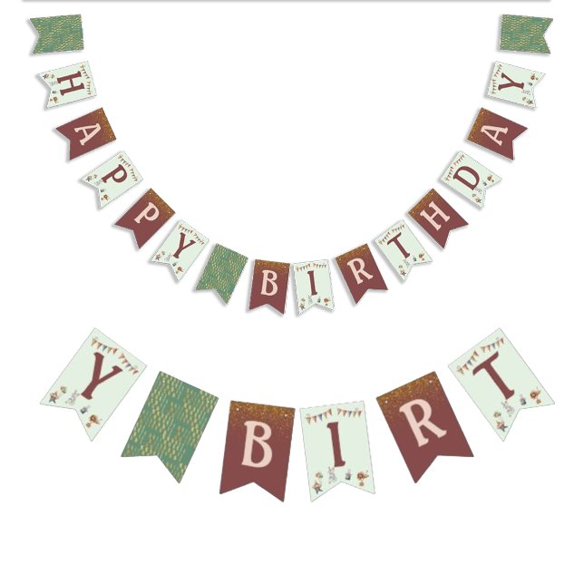 Glitter Animals Circus Barns födelsedag Party Vimplar (Glitter Animals Circus Kids Birthday Party Bunting Flags)