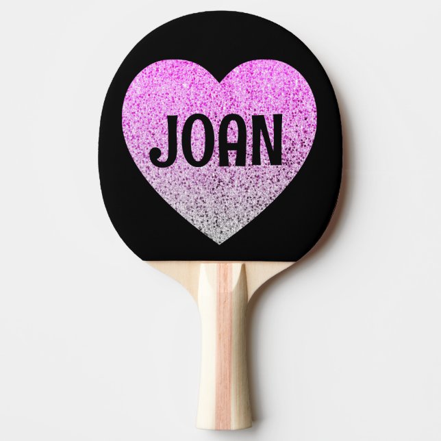 GLITTER ANPASSNINGSBAR ROSA PONG PADDLE FÖR HENNE PINGISRACKET (Framsidan)