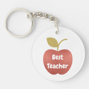 Glitter Apple Best Teacher Monogram