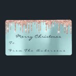 Glitter Aqua Ro Guld Helgdagar - julsäsong Fraktsedel<br><div class="desc">FlorenceK design eleganza e stile</div>