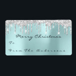 Glitter Aqua Silver Grått Helgdagar  jul Fraktsedel<br><div class="desc">FlorenceK design eleganza e stile</div>