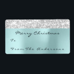 Glitter Aqua Silver Grått Helgdagar  jul Fraktsedel<br><div class="desc">FlorenceK design eleganza e stile</div>