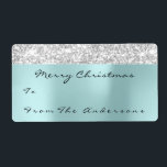 Glitter Aqua Silver Grått Helgdagar  jul Fraktsedel<br><div class="desc">FlorenceK design eleganza e stile</div>