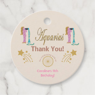 Glitter Aquarius, Guld Shooting Stars Tack Gåvor Etiketter