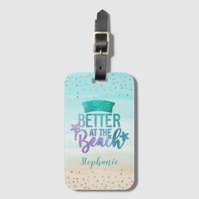 Glitter är bättre i Beach Lug Bagagebricka (Framsida vertikal)