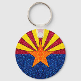 Glitter Arizona-flagga-rundans nyckelkedja Nyckelring
