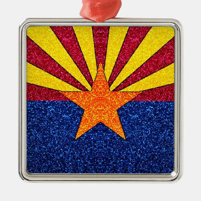 Glitter Arizona flagga Square helgdag ornament (Framsidan)