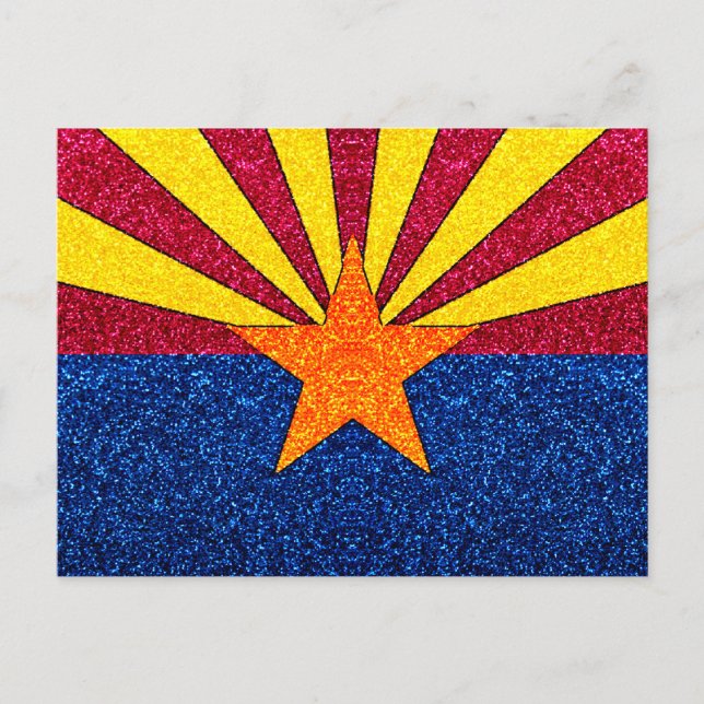 Glitter Arizona flagga vykort (Framsida)