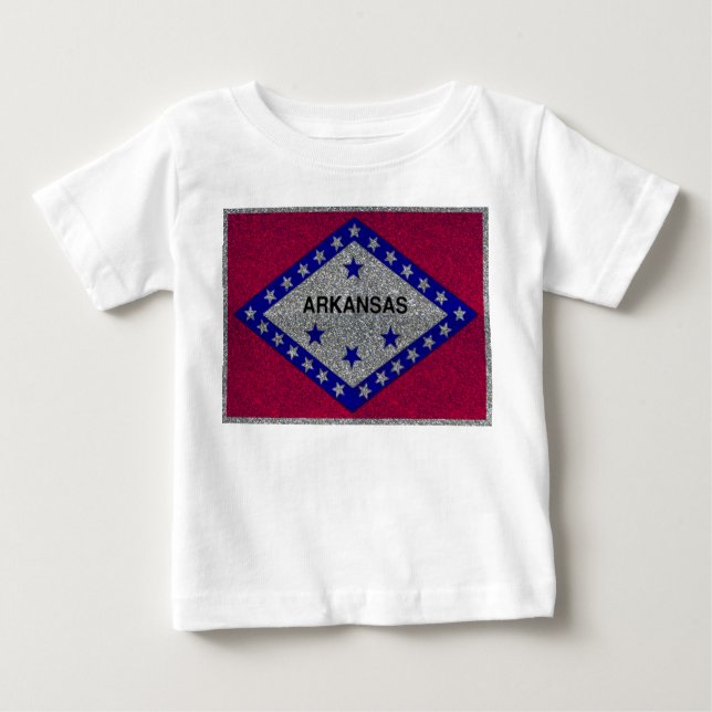 Glitter Arkansas flagga baby tshirt Tee Shirt (Framsida)