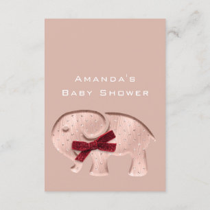 Glitter Baby Shower Ro Modern Elephant Red Inbjudningar