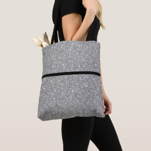 Glitter-bag för kvinnor med svart Rand Tygkasse