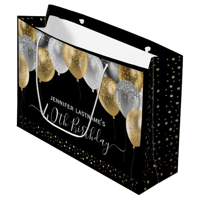 Glitter-ballonger 40:e födelsedag Party (Framsidan Vinklad)