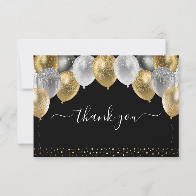 Glitter Balloons Tack Kort (Framsida)