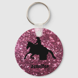 Glitter Barrel Tävla Western Rodeo Keychain Nyckelring