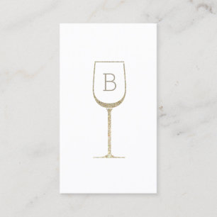 Glitter Bartender Sommelier Monogram Visitkort