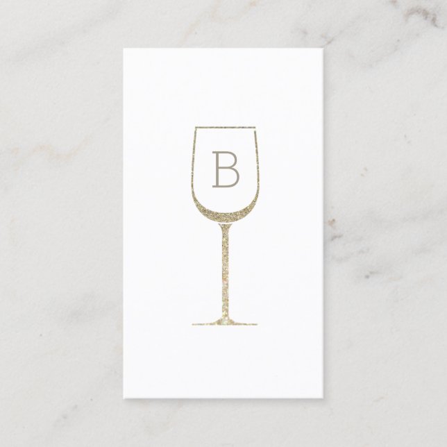Glitter Bartender Sommelier Monogram Visitkort (Framsida)