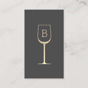 Glitter Bartender Sommelier Monogram Visitkort
