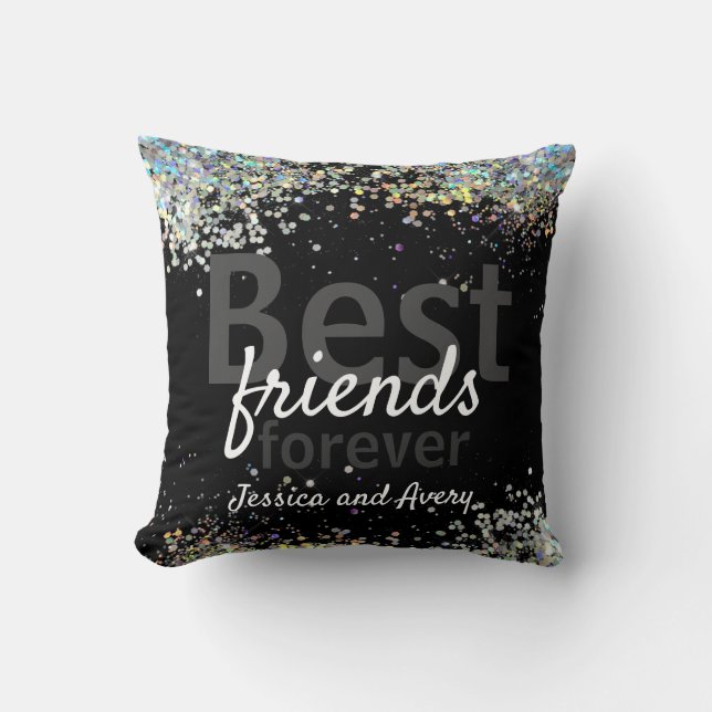 Glitter bästa vänner för alltid kudde (Framsida)
