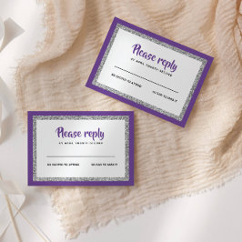 Glitter Bat mitzvah, Lila och Silver OSA Kort