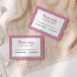 Glitter Bat mitzvah, Rosa och Silver OSA Kort<br><div class="desc">Det här trendiget infogar kort med fet stil på framsidan med ett lager i silver glitter och vitt,  och en solid färgad bakåt. Lägg till texten med hjälp av mallformuläret. Ändra teckensnitt,  layout och färg med hjälp av Anpassa.</div>