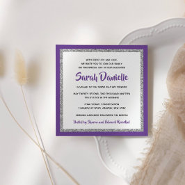 Glitter Bat mitzvah, skalad och Silver Inbjudningar