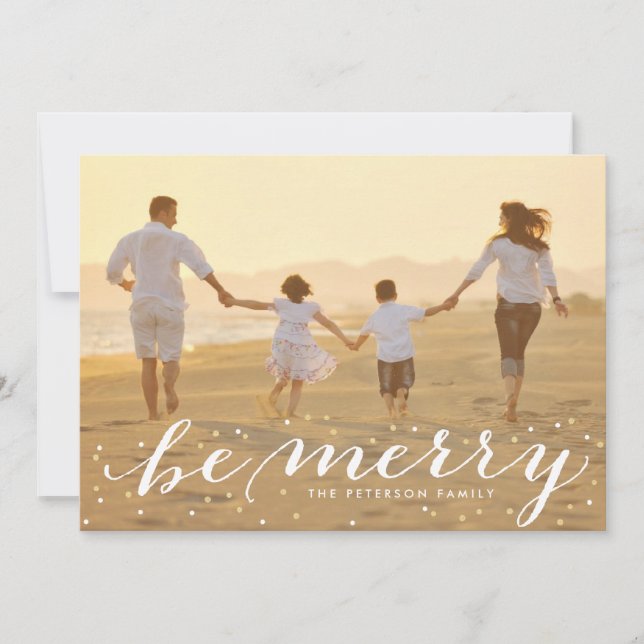 Glitter be Merry Helgdag Photo Card Julkort (Framsida)