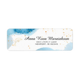 *~*Glitter Beach Nautical Ocean Guld DOLPHIN Returadress Etikett