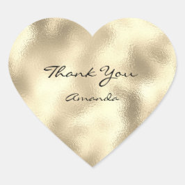 Glitter Beauty Namn Möhippa Heart Tack Guld Hjärtformat Klistermärke