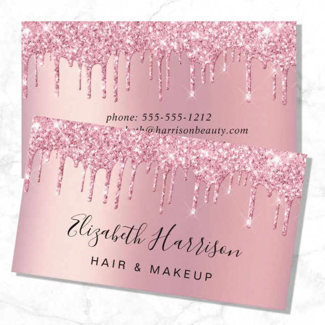 Glitter Beauty Rosa Visitkort (Make a lasting impression and convey a sense of sophistication and luxury)