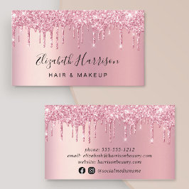 Glitter Beauty Rosa Visitkort