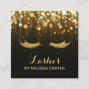 Glitter Beauty Salon Makeup Artist Lash Extensions Fyrkantigt Visitkort