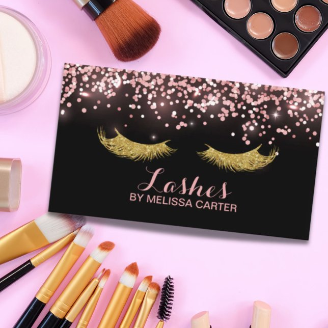 Glitter Beauty Salon Makeup Artist Lash Extensions Visitkort (Glitter Beauty Salon Makeup Artist Lash Extensions Business Card)