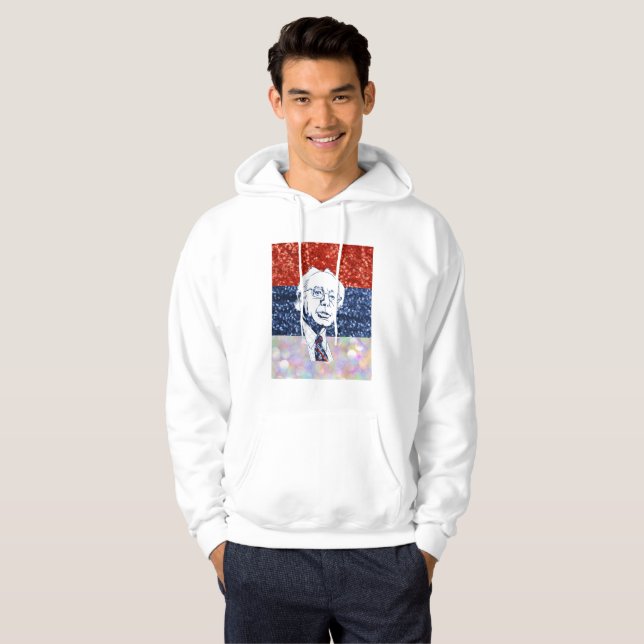 glitter bernie sanders hoodie manar sweatshirt (Hel framsida)