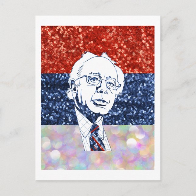 glitter bernie sanders vykort (Framsida)