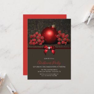 Glitter Berries & Bauble with Jewel Bow jul Inbjudningar