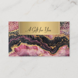 Glitter Black Burgundy Guld Confetti Rabattkort