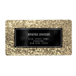 Glitter Black Framed Guld OSA Adress Boutique Fraktsedel