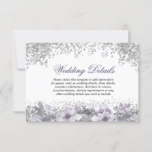 Glitter Blommig Lila Bröllopsmottagning Detaljer