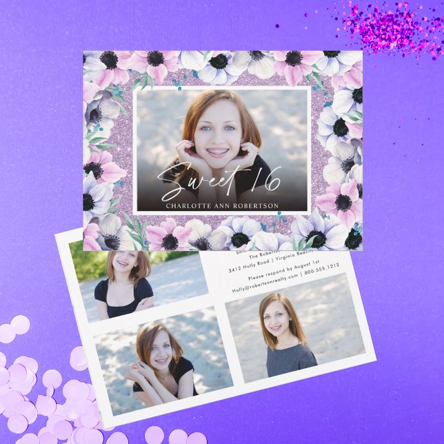 Glitter Blommigt Photos Sweet 16 Födelsedagsfester (Skapare uppladdad)