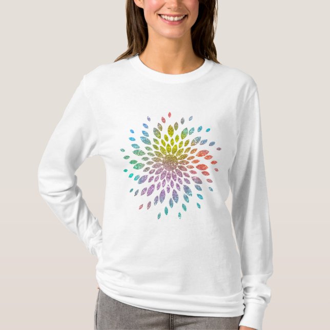GLITTER BLOMMIGT T-Shirt (Framsida)