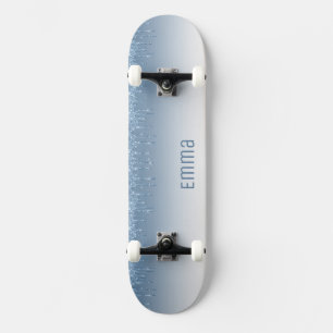 Glitter Blue Skateboard med Namn