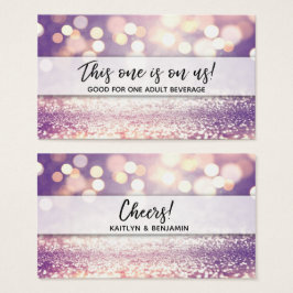 Glitter Bokeh Drink Biljetter med modern handstil