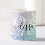 Glitter Bokeh Glamoral Elegant Kaffemugg<br><div class="desc">Anpassa enkelt den här eleganten färglös bokeh glitter mönster med ditt eget namn och/eller monogram.</div>