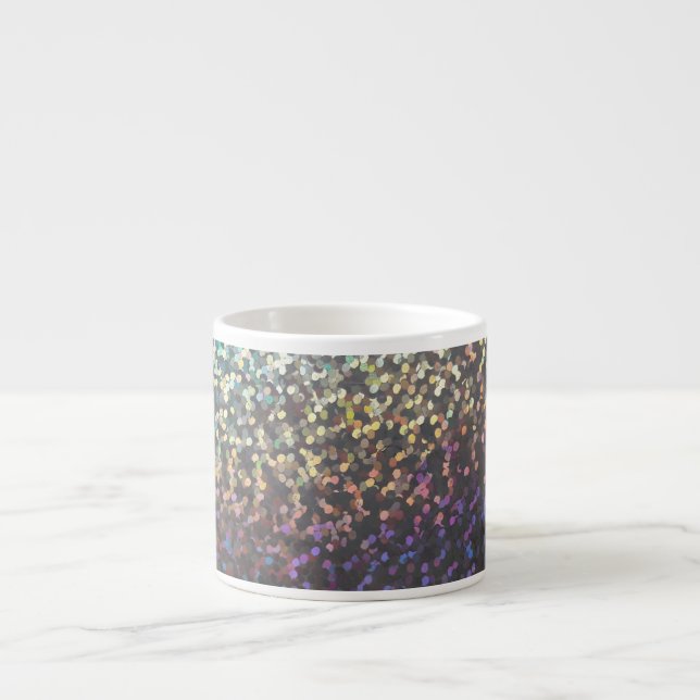 Glitter bokeh gnistrande tryck espressomugg (Framsidan)