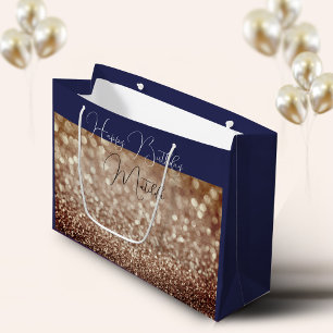 Glitter Bokeh ro guld skript namn stor Gift Bag