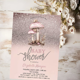 Glitter Bokeh, Svamp Sniglar Baby Shower Inbjudningar